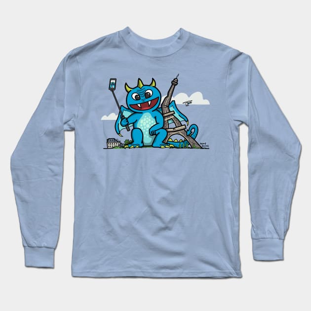 Eiffel Dragon Long Sleeve T-Shirt by doodles by smitharc